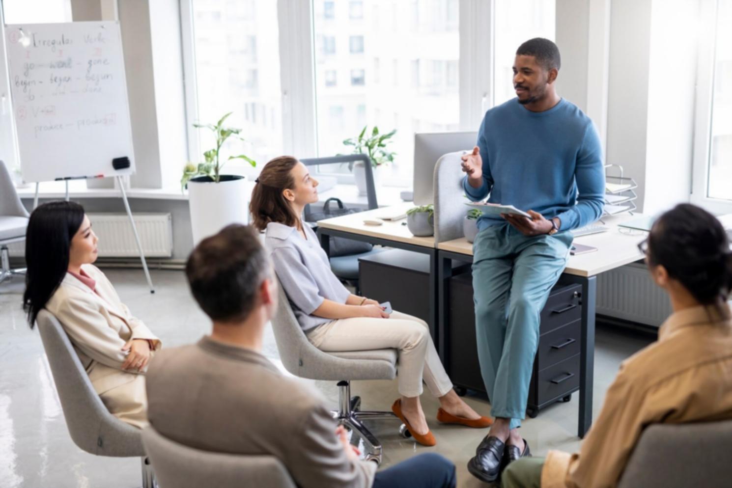 Business development workshop with entrepreneurs planning strategies